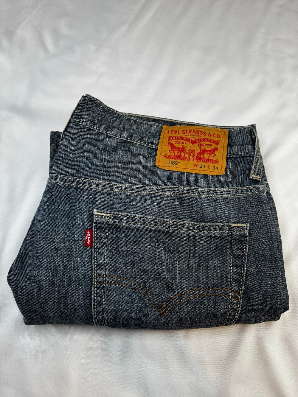 Levi's 559 Men's Jeans 34x34 Relaxed Straight Leg Blue Denim Medium Wash